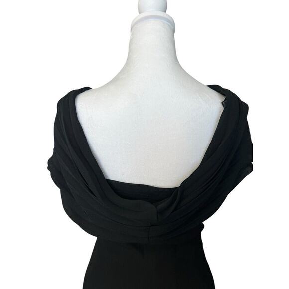 Vintage Emporio Armani Black Romper Play Suit Cowl Neck Draped Mini Size 40 US 8 - Picture 7 of 10
